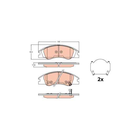 TRW Gdb3635 Brake Pad Set For Kia Cerato With Acoustic Wear Warning