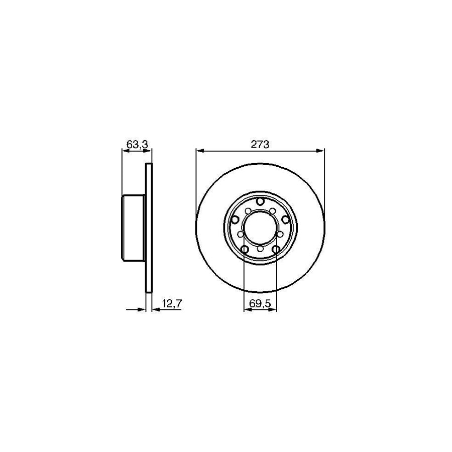 BOSCH 0 986 478 055 Brake Disc Solid Oiled