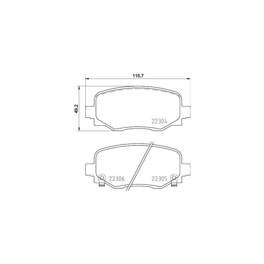 Hella 8DB 355 025 481 Brake Pad Set With Acoustic Wear Warning With Brake Caliper Screws With Accessories