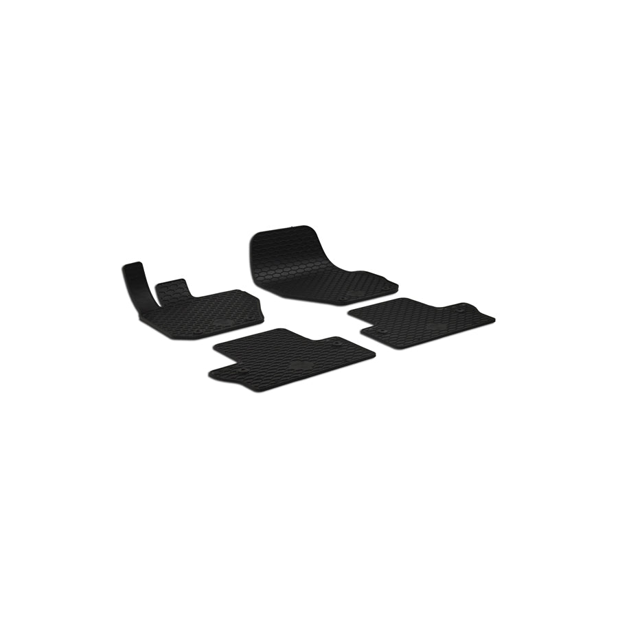 WALSER Tailored 50801 Floor mat set Elastomer, Front and Rear, Quantity: 4, Black