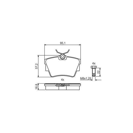 Bosch 0986495487 Brake Pad Set BP2119