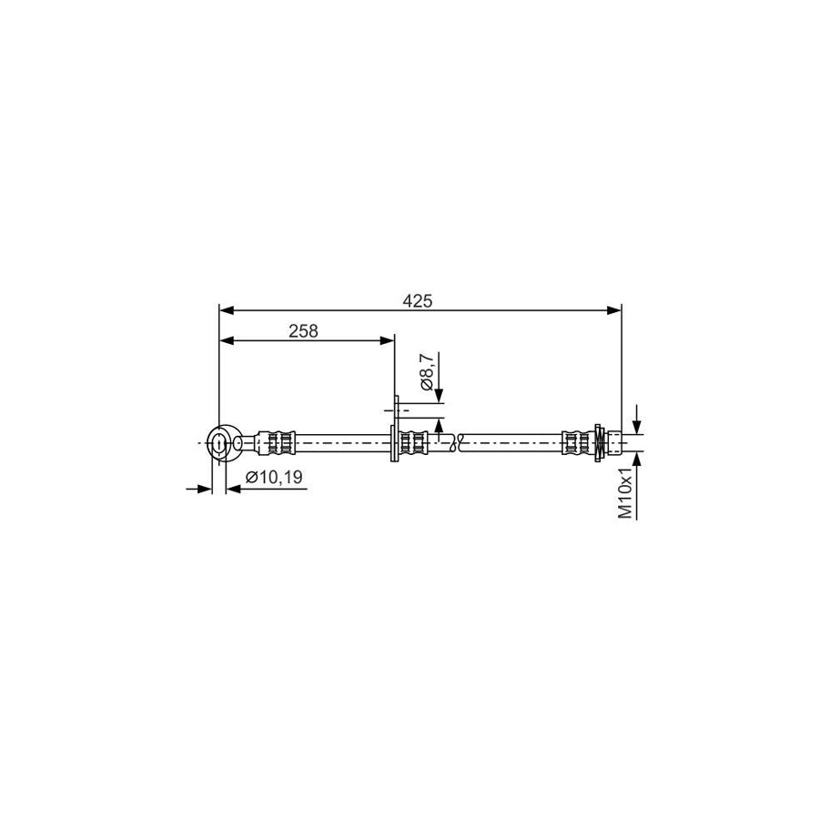 BOSCH 1 987 476 891 Brake Hose for HONDA ACCORD 412Mm M10X1 