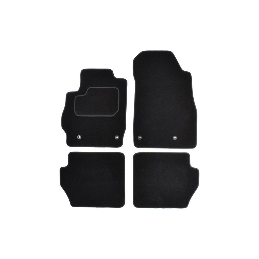 CUSTOPOL Tailored MAZ20C Floor mat set for MAZDA 2 Hatchback (DE, DH) Textile, Front and Rear, Quantity: 4, Black