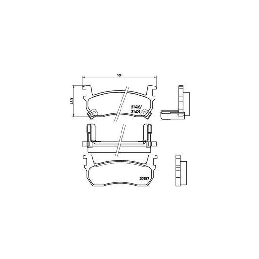 Brembo P 56 057 Brake Pad Set With Acoustic Wear Warning