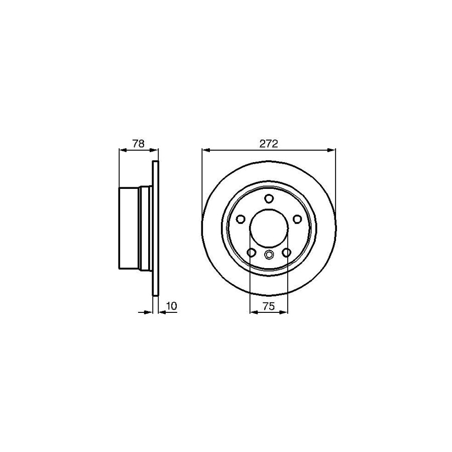 BOSCH 0 986 478 641 Brake Disc for BMW 3 Compact E36 Solid Coated High carbon
