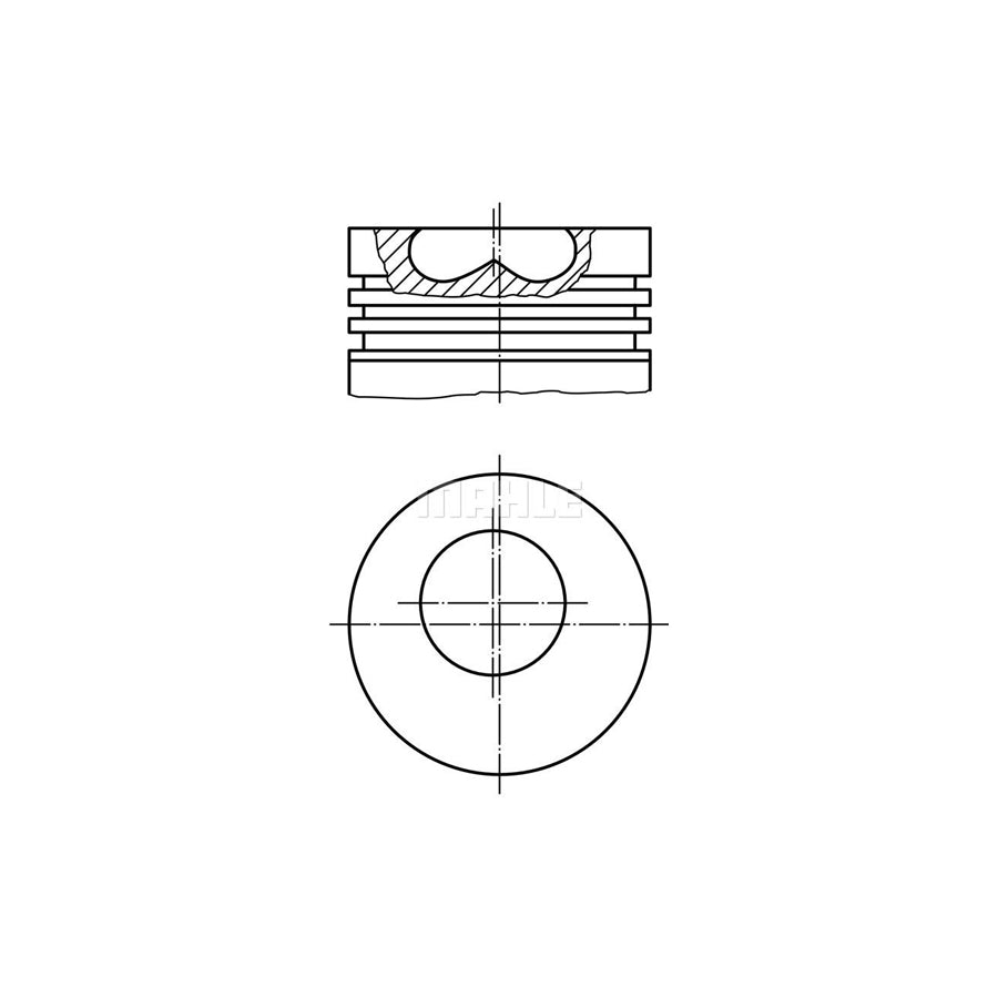 MAHLE ORIGINAL 015 06 00 Piston 82,5 mm, with cooling duct, with piston ring carrier