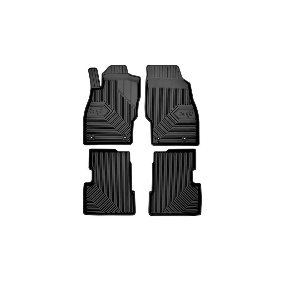 FROGUM Tailored 77407169 Floor mat set for OPEL CORSA Elastomer, Front and Rear, Quantity: 4, Black, (LHD)
