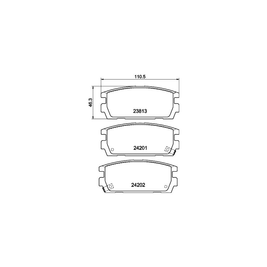 Hella 8DB 355 011 841 Brake Pad Set For Hyundai Terracan With Acoustic Wear Warning