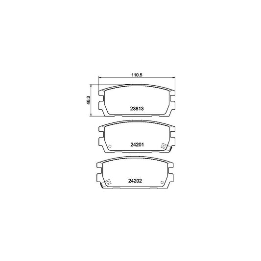 Hella 8DB 355 011 841 Brake Pad Set For Hyundai Terracan With Acoustic Wear Warning