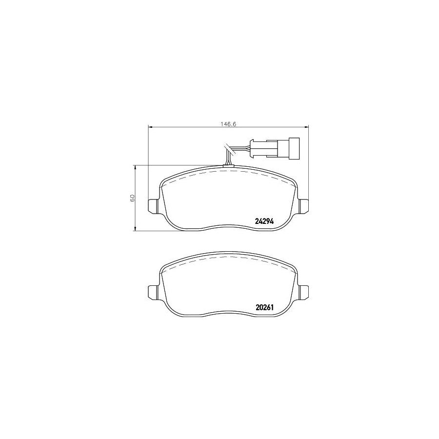 Hella 8DB 355 006 761 Brake Pad Set For Fiat Croma Ii Estate 194 With Integrated Wear Warning Contact