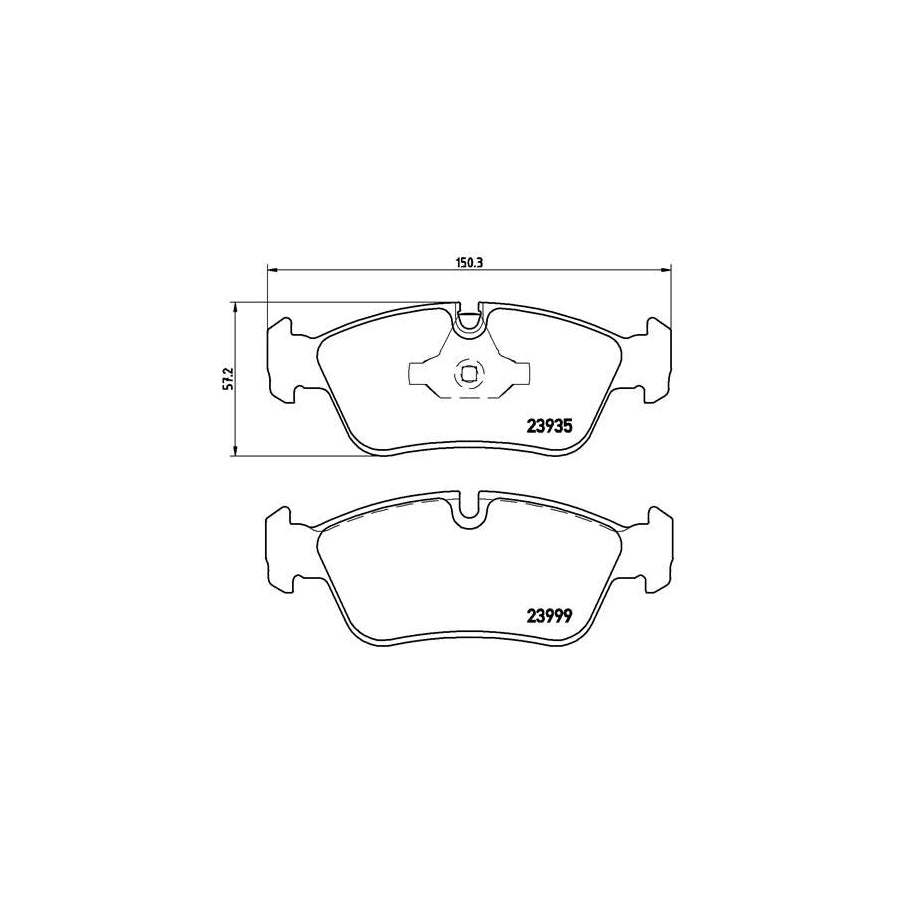 Brembo P 06 035X Brake Pad Set Prepared For Wear Indicator