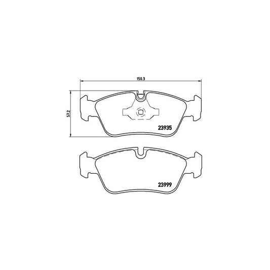 Brembo P 06 035X Brake Pad Set Prepared For Wear Indicator