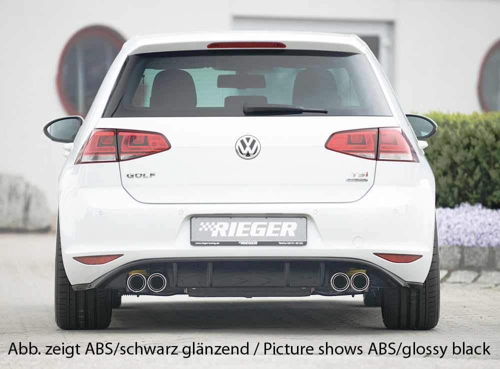 Rieger 00059558 VW Mk7 Golf Rear Diffuser for Twin Tailpipe Left & Right (GTI Clubsport & GTI) -  Matte Black