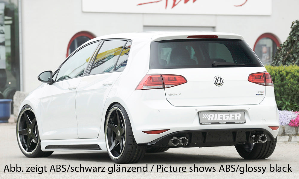 Rieger 00059558 VW Mk7 Golf Rear Diffuser for Twin Tailpipe Left & Right (GTI Clubsport & GTI) -  Matte Black