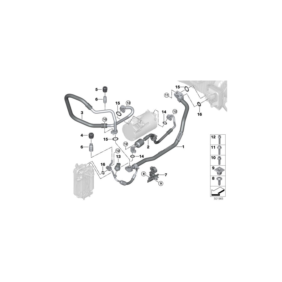 Genuine BMW 64539395464 G20 Refrigerant Line, Dual Line R134A (Inc. 330e) | Duco Car Parts UK Car Parts