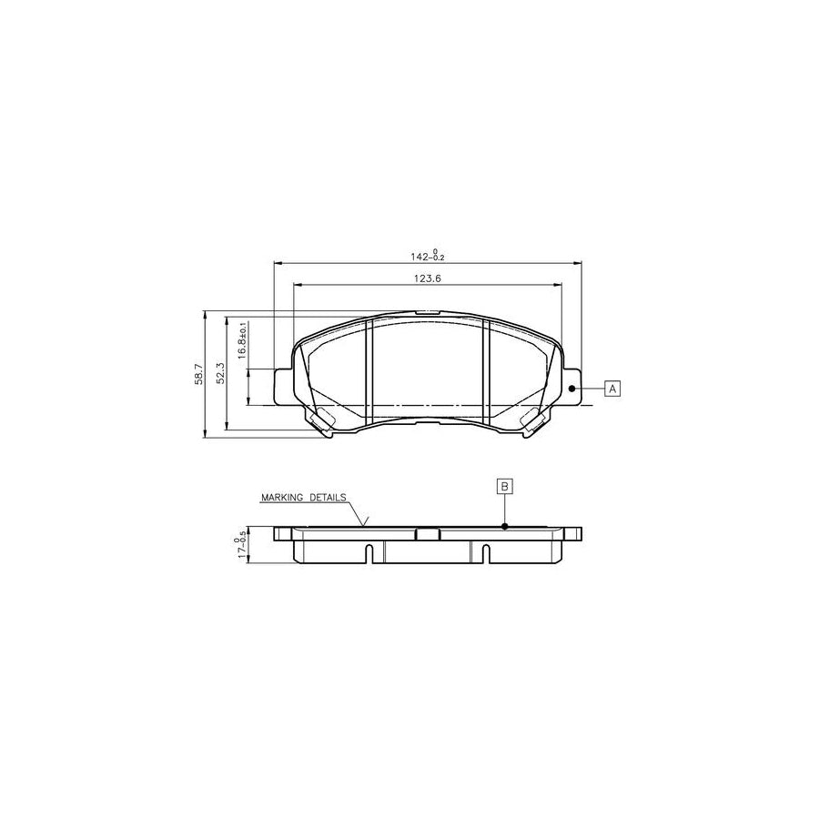 Bosch 0986Tb3117 Brake Pad Set Excl Wear Warning Contact