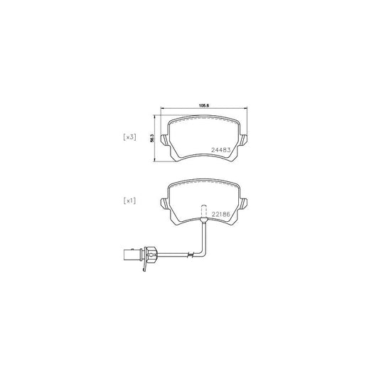 Brembo P 85 142 Brake Pad Set For Audi Q3 8Ub 8Ug With Anti Squeak Plate With Brake Caliper Screws