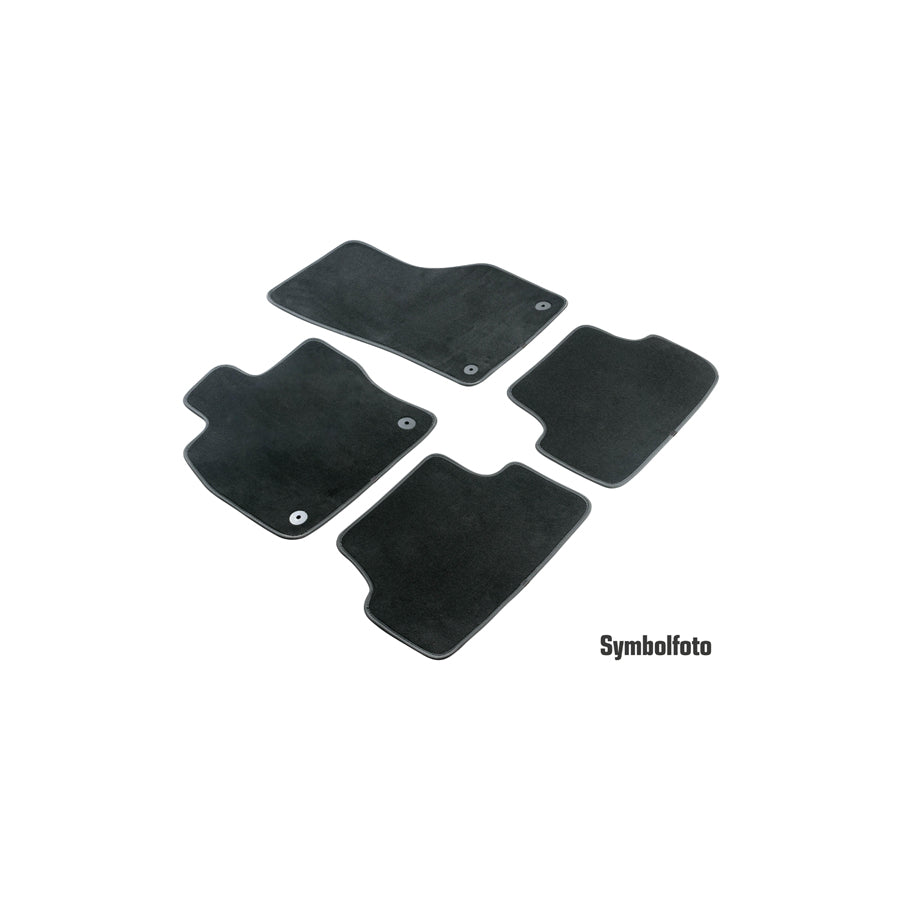 WALSER 80768 Floor mat set for VW up! Hatchback (121, 122, BL1, BL2) Textile, Front and Rear, Quantity: 4, Black