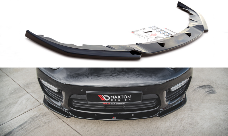 Maxton Design PO-PA-970-T-FD2T Front Splitter V.2 Porsche Panamera Turbo 970 (Facelift) | Duco Car Parts UK Car Parts