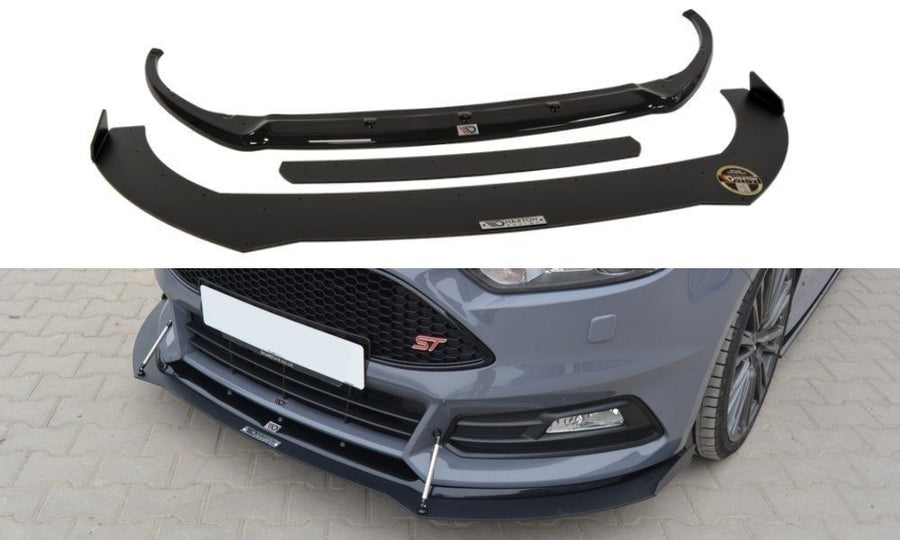 Maxton Design FO-FO-3F-ST-CNC-FD2+CUPRAA Hybrid Front Splitter V.2 Ford Focus ST MK3 (Facelift) | Duco Car Parts UK Car Parts