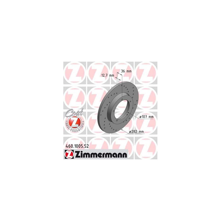 ZIMmERMANN SPORT COAT Z 460 1005 52 Brake Disc Perforated Solid Coated