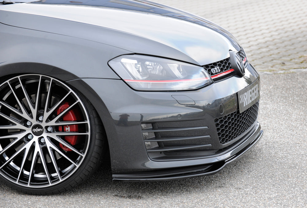 Rieger 00088099 VW Mk7 Golf Front Splitter (GTI & GTD) - Glossy Black