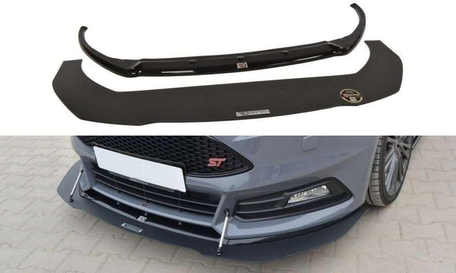 Maxton Design FO-FO-3F-ST-CNC-FD1+CUPRAA Hybrid Front Splitter V.1 Ford Focus ST MK3 (Facelift) | Duco Car Parts UK Car Parts