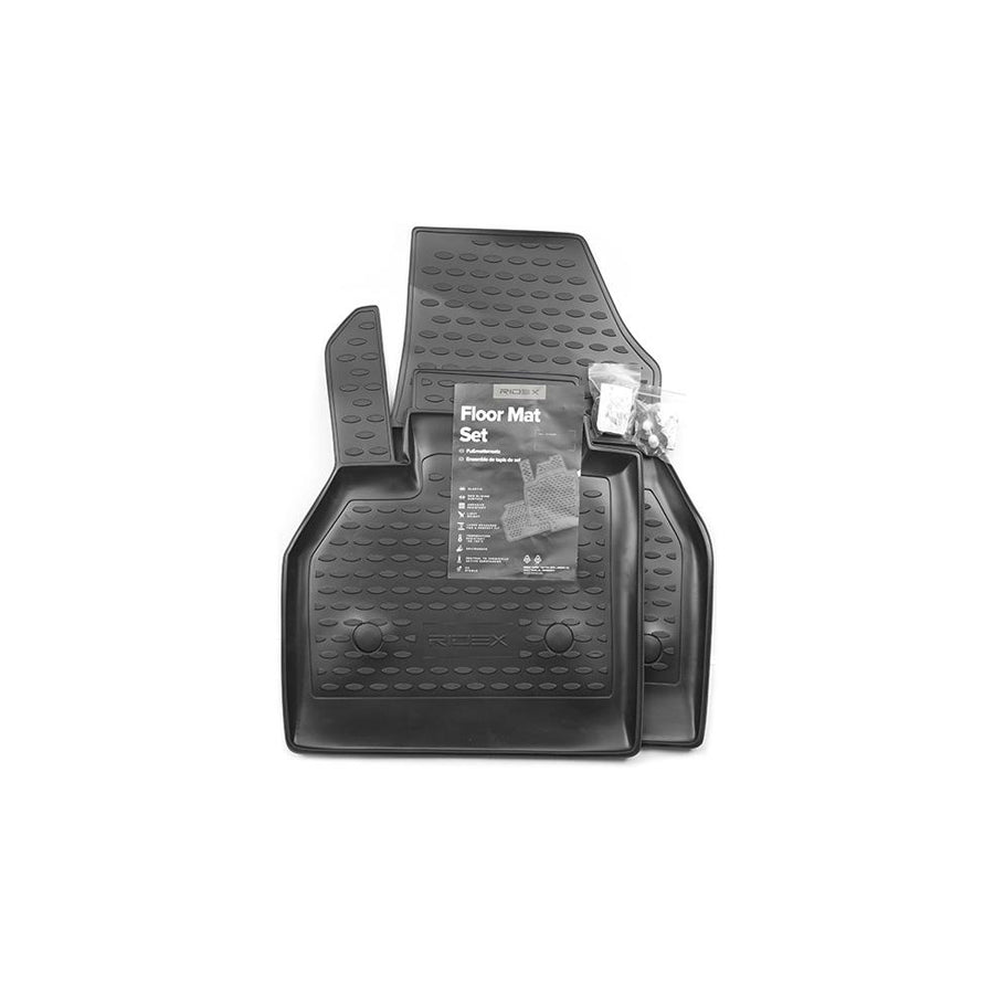 RIDEX Tailored 215A0029 Floor mat set for RENAULT KANGOO Elastomer, Front, Quantity: 2, Black