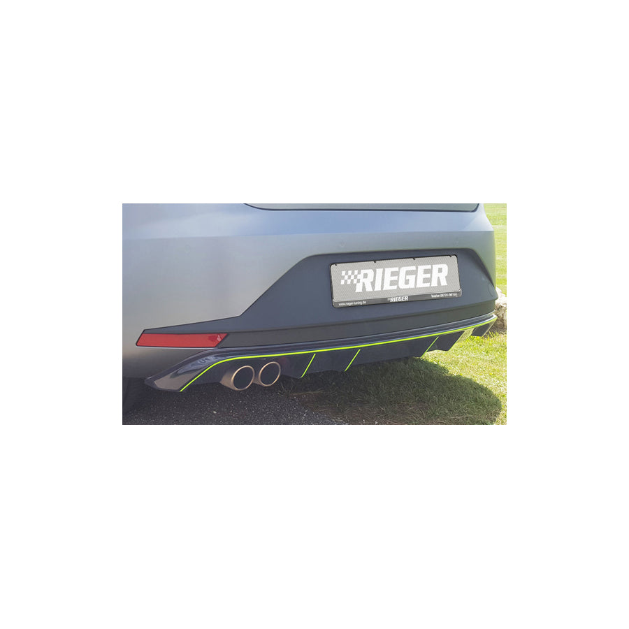 Rieger 00088031 Seat 5F Leon Rear Diffuser for Twin Tailpipe Left - Glossy Black