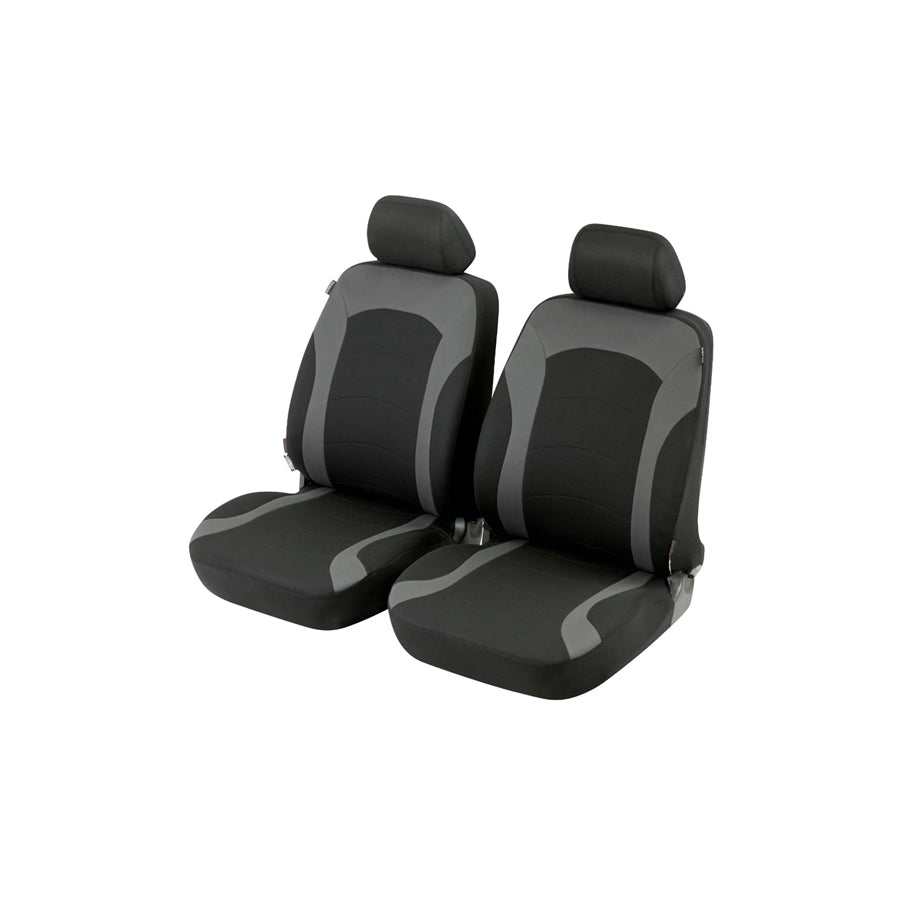 WALSER Premium Inde , ZIPP IT Premium 11785 Car seat cover Black/Grey, Polyester, Front