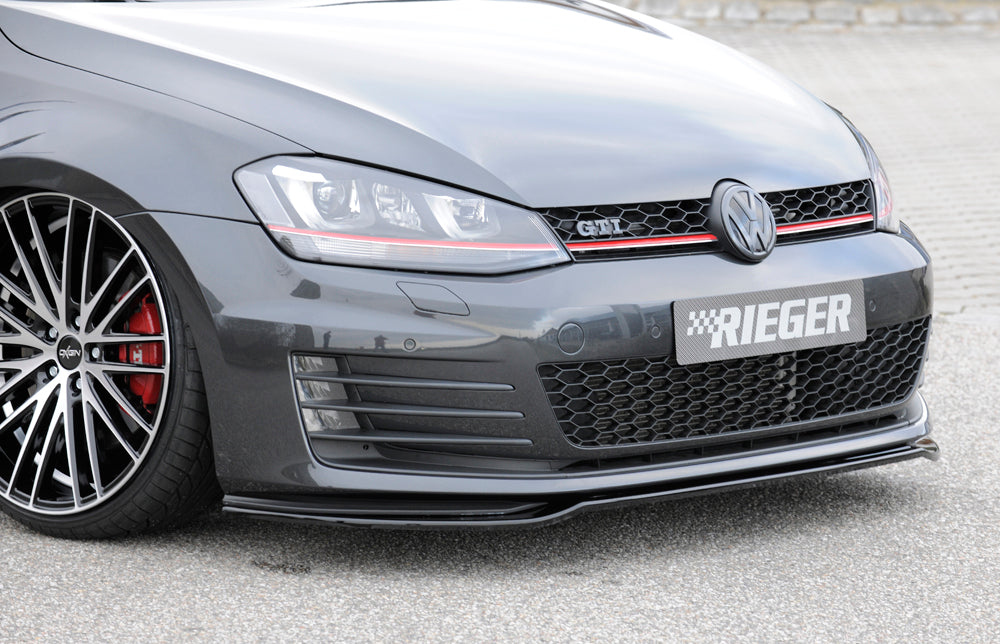 Rieger 00088099 VW Mk7 Golf Front Splitter (GTI & GTD) - Glossy Black