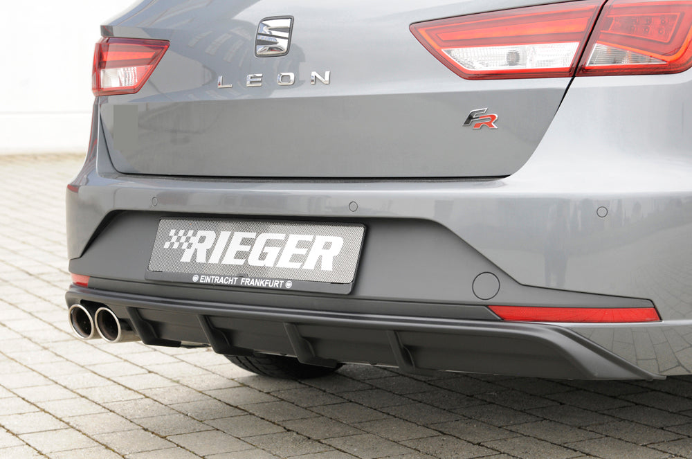 Rieger 00027020 SEAT 5F Leon FR Rear Diffuser for Twin Tailpipe Left -  Matte Black