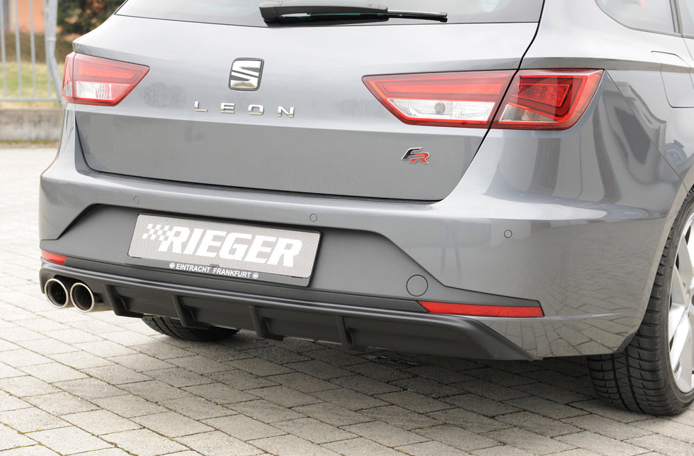 Rieger 00027020 SEAT 5F Leon FR Rear Diffuser for Twin Tailpipe Left -  Matte Black