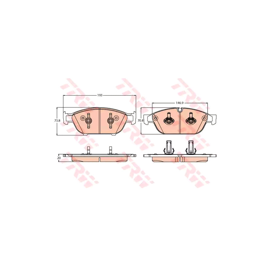 TRW Gdb2113 Brake Pad Set Prepared For Wear Indicator