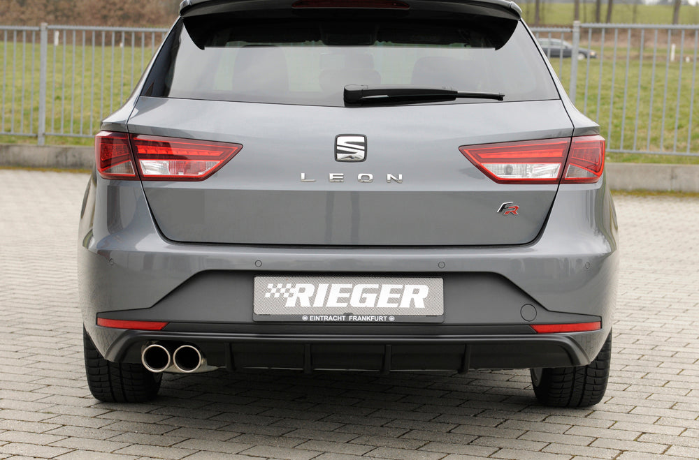 Rieger 00027020 SEAT 5F Leon FR Rear Diffuser for Twin Tailpipe Left -  Matte Black