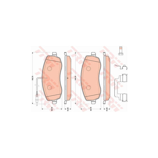 TRW Gdb1820 Brake Pad Set Incl Wear Warning Contact With Brake Caliper Screws