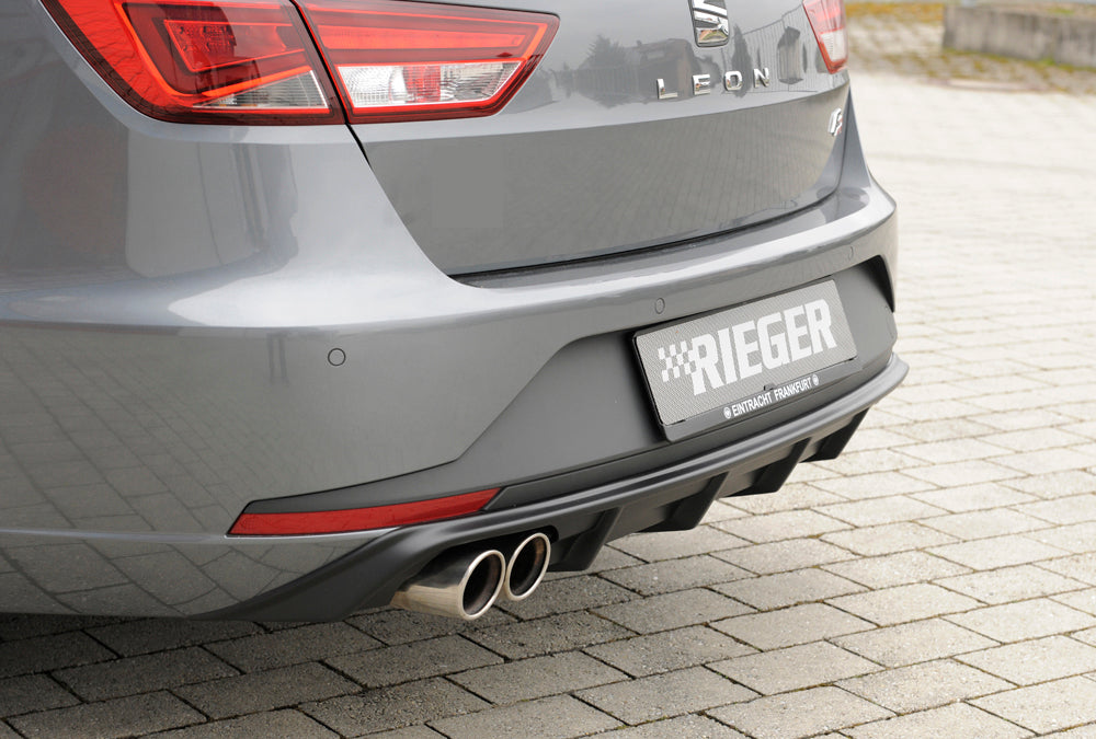 Rieger 00027020 SEAT 5F Leon FR Rear Diffuser for Twin Tailpipe Left -  Matte Black