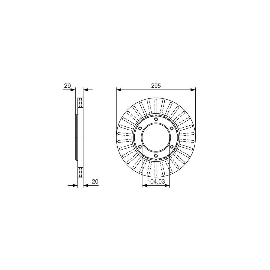 BOSCH 0 986 479 U33 Brake Disc for NISSAN PATROL Vented Oiled