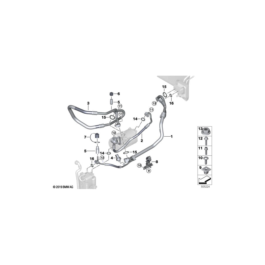 Genuine BMW 64539354555 G01 Pressure Hose Assy Compressor-Condenser (Inc. X3 30eX) | Duco Car Parts UK Car Parts