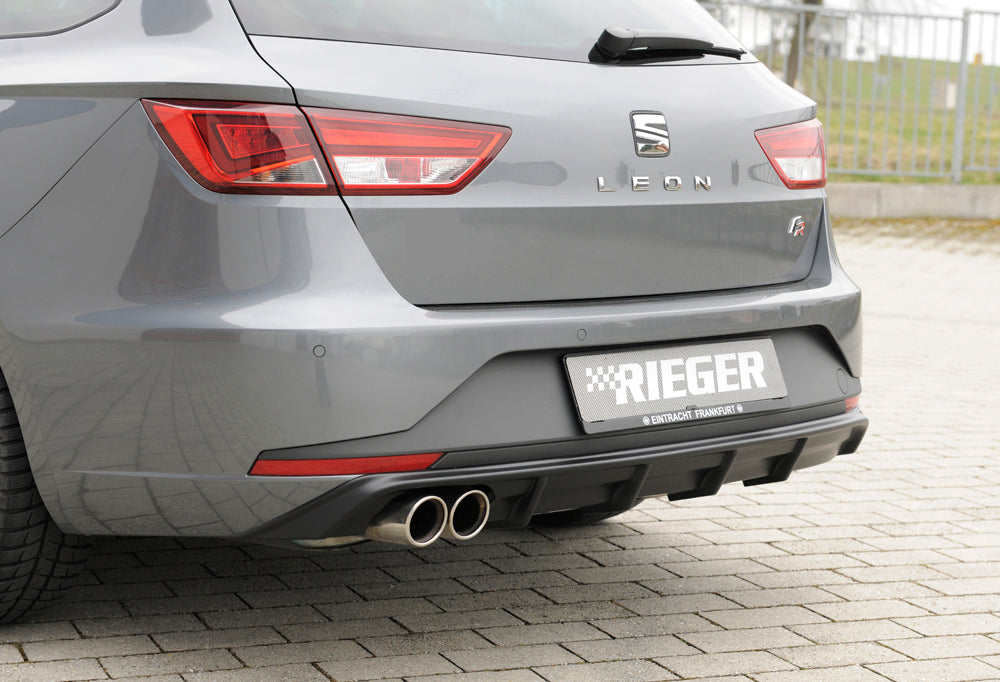 Rieger 00027020 SEAT 5F Leon FR Rear Diffuser for Twin Tailpipe Left -  Matte Black