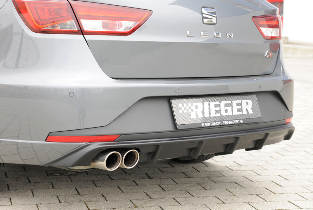 Rieger 00027020 SEAT 5F Leon FR Rear Diffuser for Twin Tailpipe Left -  Matte Black