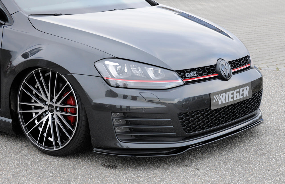Rieger 00088099 VW Mk7 Golf Front Splitter (GTI & GTD) - Glossy Black