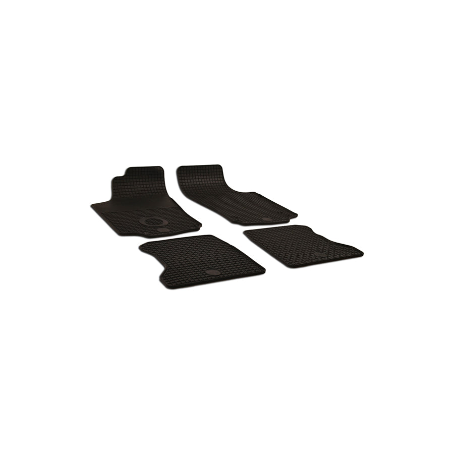WALSER 50481 Floor mat set for OPEL COMBO Elastomer, Front and Rear, Quantity: 4, Black