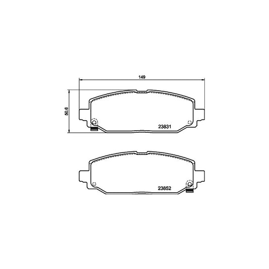 Hella 8DB 355 040 021 Brake Pad Set For Jeep Wrangler Iv Jl With Acoustic Wear Warning With Accessories