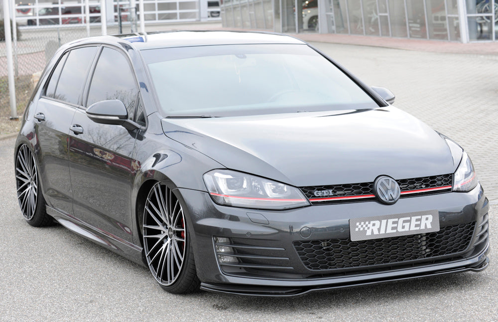 Rieger 00088099 VW Mk7 Golf Front Splitter (GTI & GTD) - Glossy Black