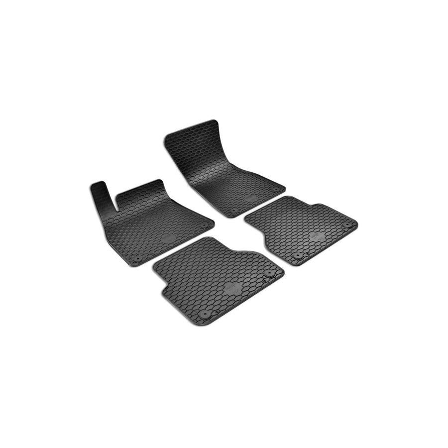 WALSER RubberLine 50841 Floor mat set Elastomer, Front and Rear, Quantity: 4, Black