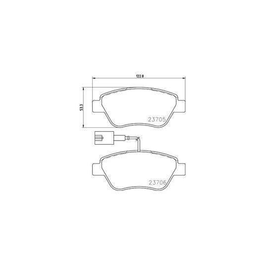 Hella 8DB 355 016 071 Brake Pad Set With Integrated Wear Warning Contact With Accessories