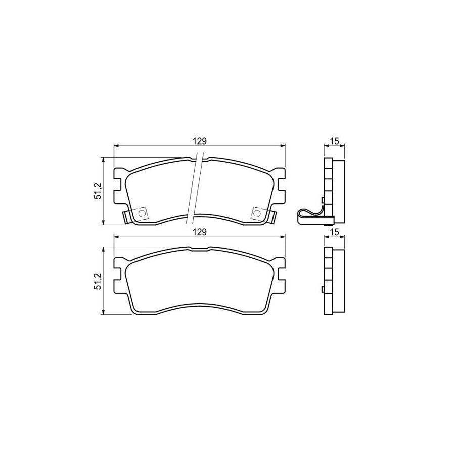 Bosch 0986494144 Brake Pad Set With Acoustic Wear Warning With Anti Squeak Plate With Mounting Manual BP1055