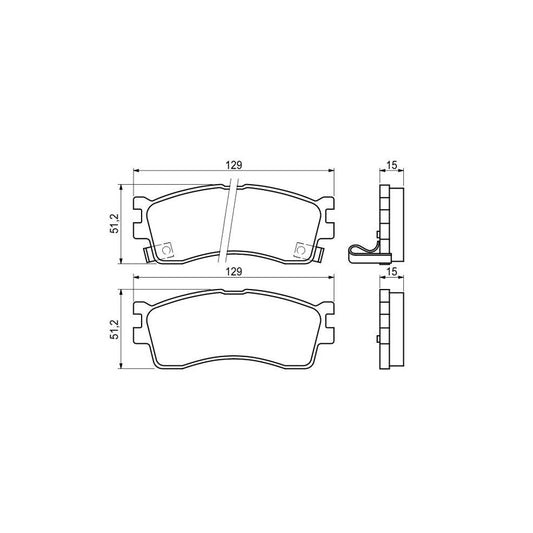 Bosch 0986494144 Brake Pad Set With Acoustic Wear Warning With Anti Squeak Plate With Mounting Manual BP1055