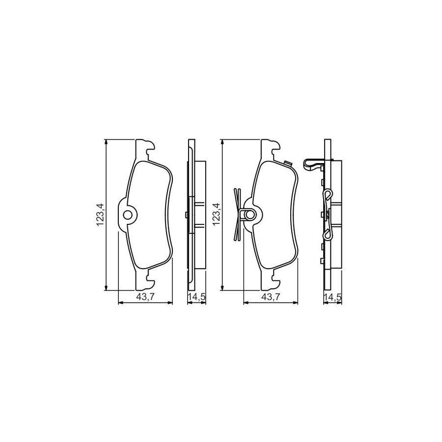 Bosch 0986495359 Brake Pad Set For Honda Civic Ix Hatchback Fk With Acoustic Wear Warning With Anti Squeak Plate BP1651